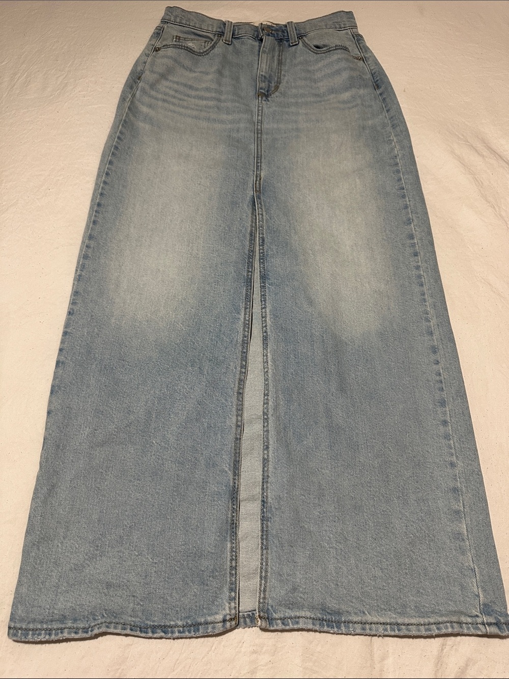 Universal Thread Light Blue Denim Maxi Skirt with Front Slit